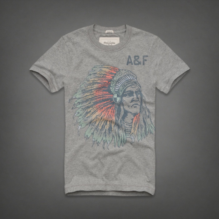 Abercrombie Fitch Hombres De Cuello Redondo Corto Remera AF5172